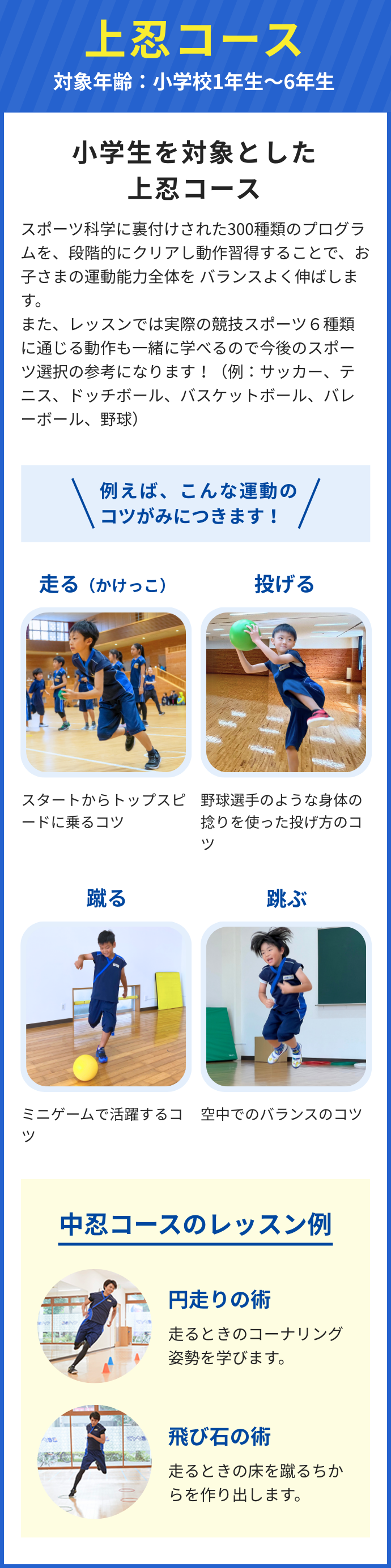 上忍コース内容