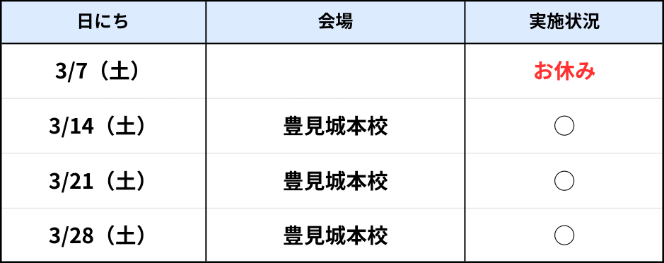 豊見城本校(土)AM3月