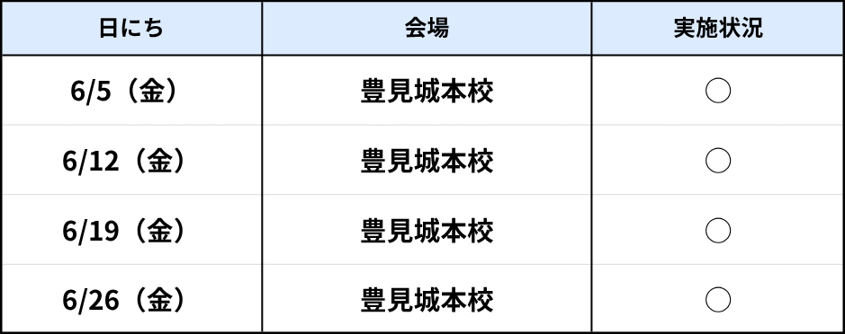 豊見城本校(金)6月