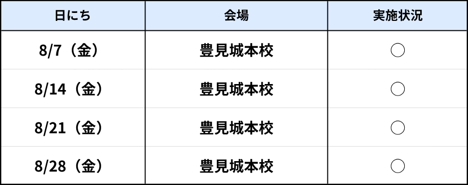 豊見城本校（金）8月